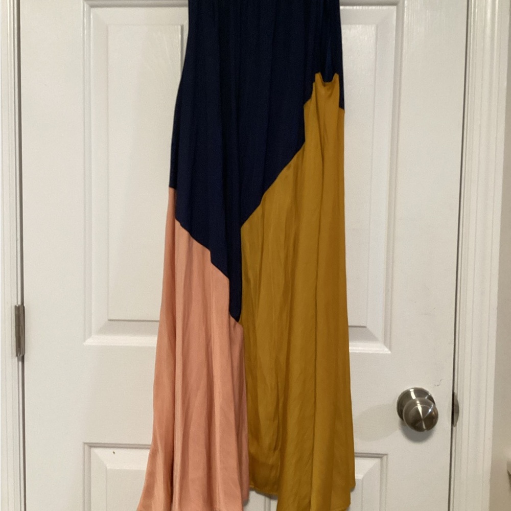 LOFT Asymmetrical Skirt - Navy, Mustard, Peach